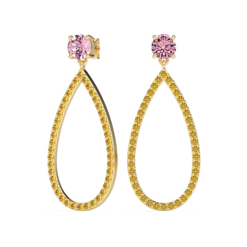 Pave Open Tear-Drop Earrings