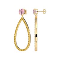 Pave Open Tear-Drop Earrings