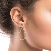 Pave Open Tear-Drop Earrings