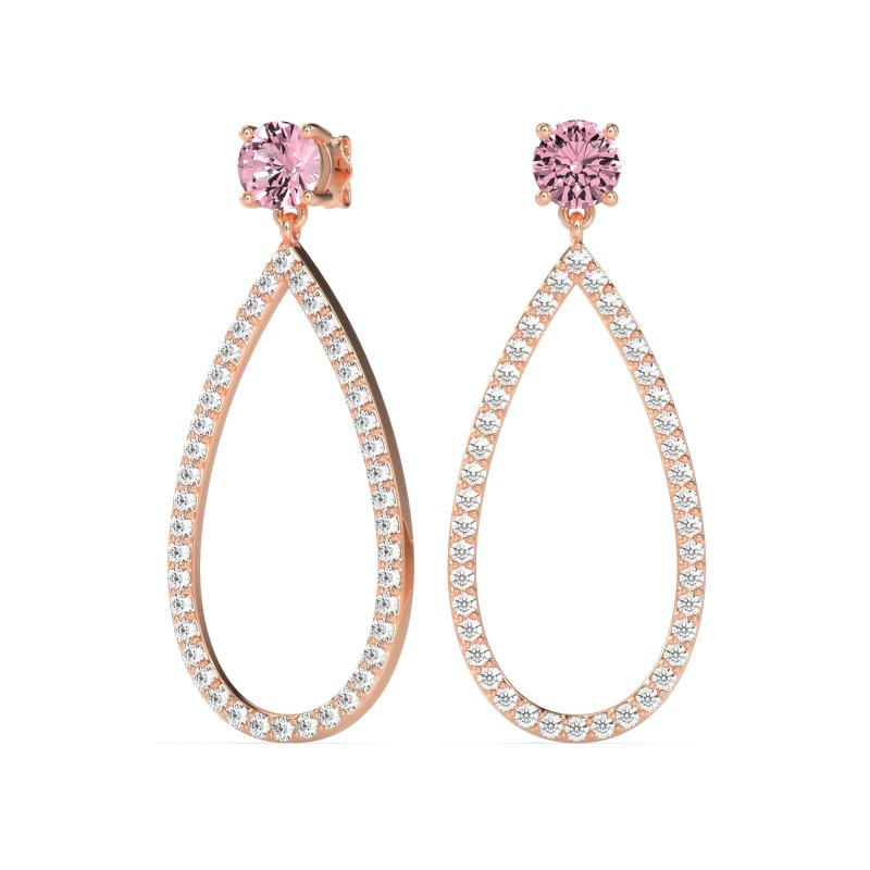 Pave Open Tear-Drop Earrings