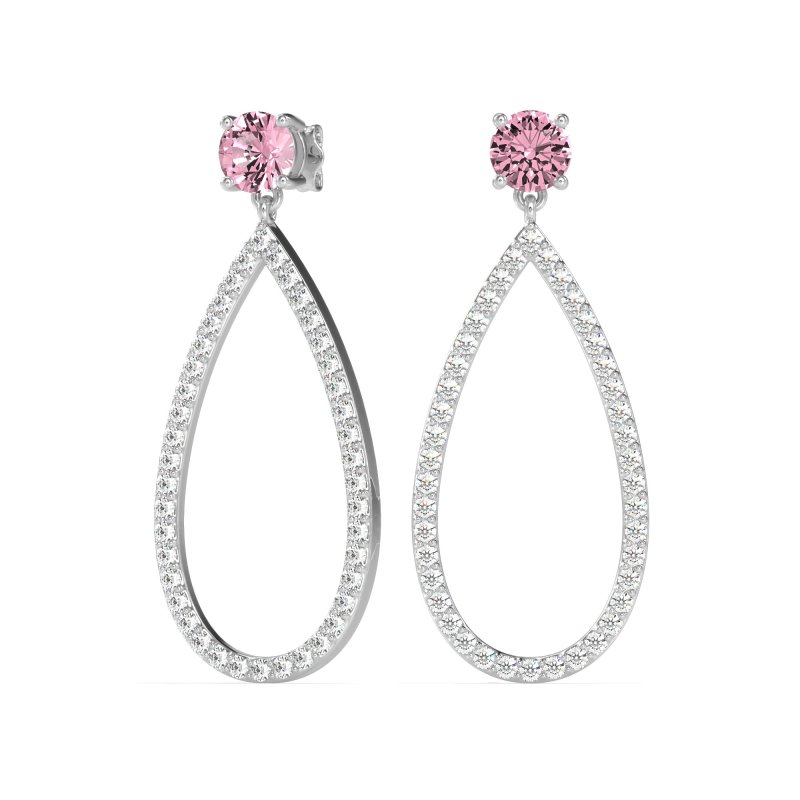 Pave Open Tear-Drop Earrings