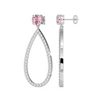 Pave Open Tear-Drop Earrings