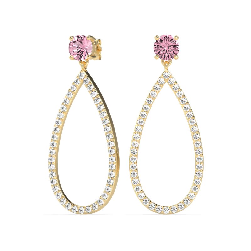 Pave Open Tear-Drop Earrings