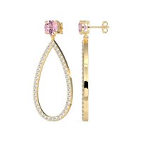 Pave Open Tear-Drop Earrings