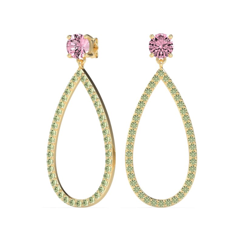 Pave Open Tear-Drop Earrings