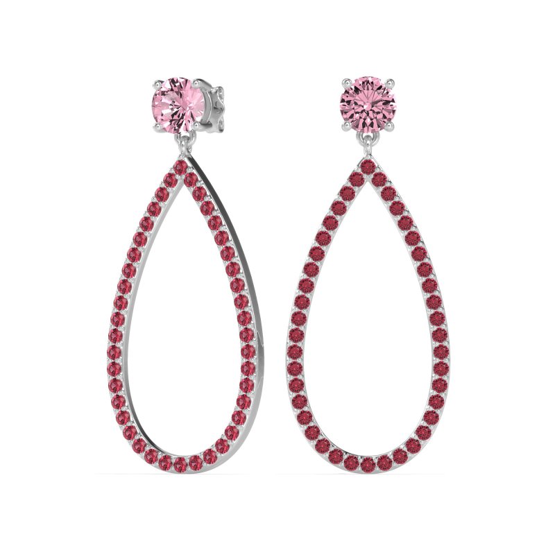 Pave Open Tear-Drop Earrings