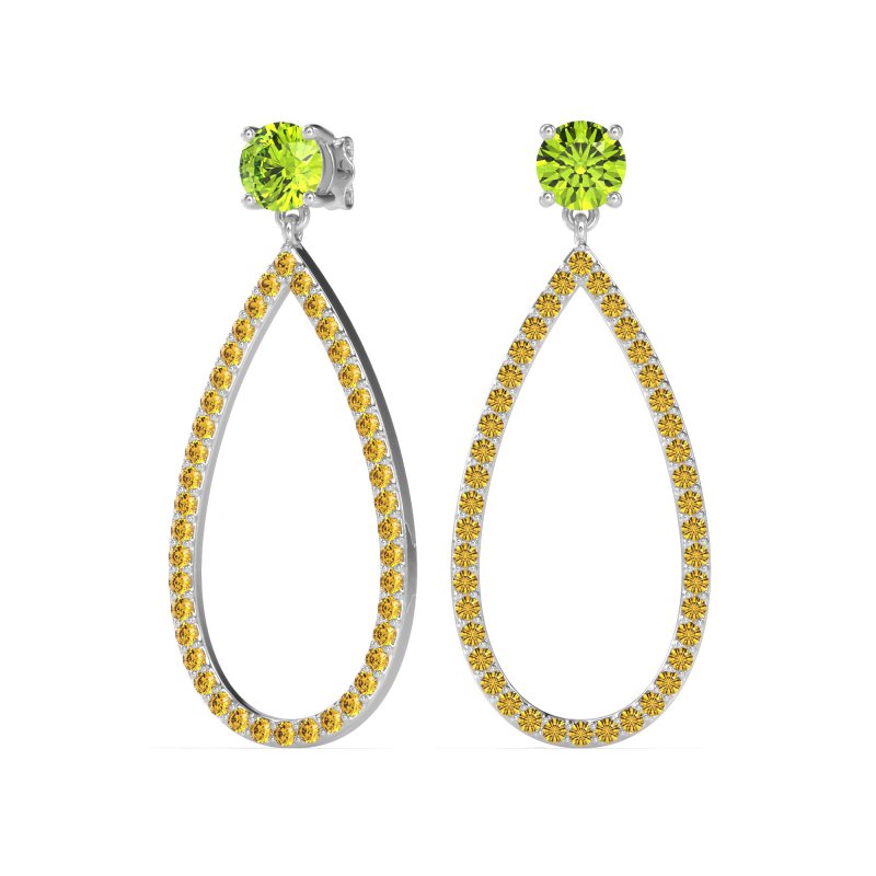Pave Open Tear-Drop Earrings