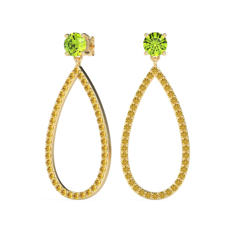 Pave Open Tear-Drop Earrings