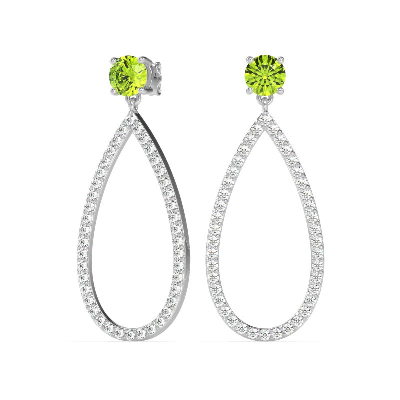 Pave Open Tear-Drop Earrings