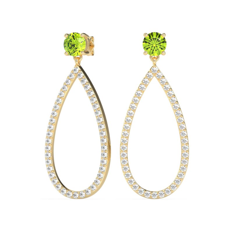 Pave Open Tear-Drop Earrings