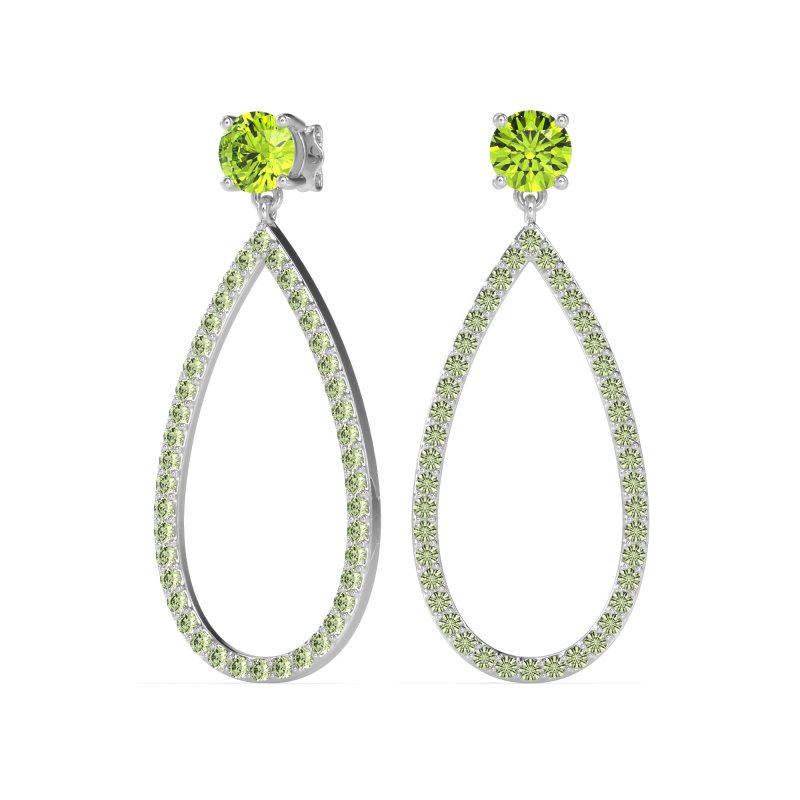 Pave Open Tear-Drop Earrings