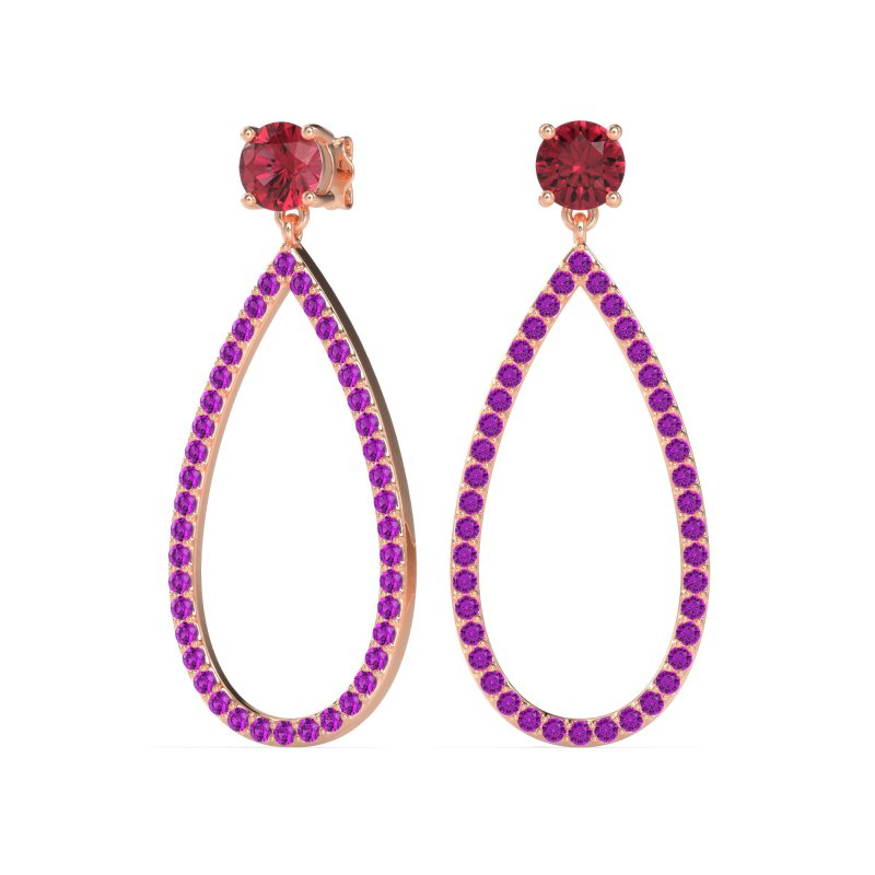Pave Open Tear-Drop Earrings