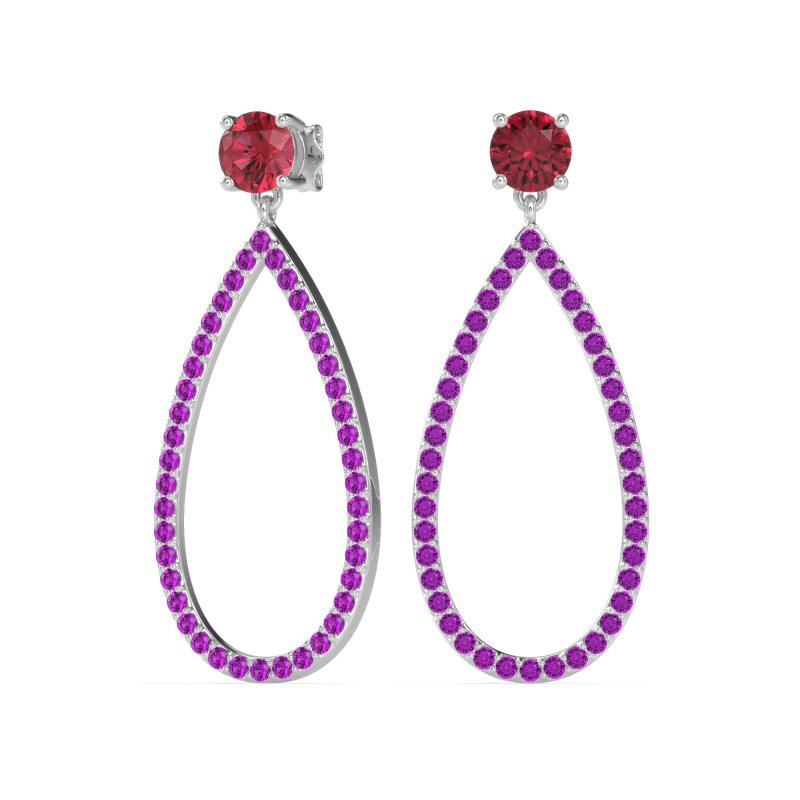 Pave Open Tear-Drop Earrings
