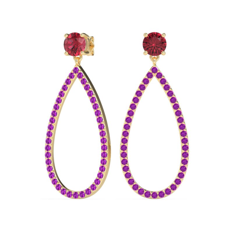 Pave Open Tear-Drop Earrings