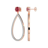 Pave Open Tear-Drop Earrings