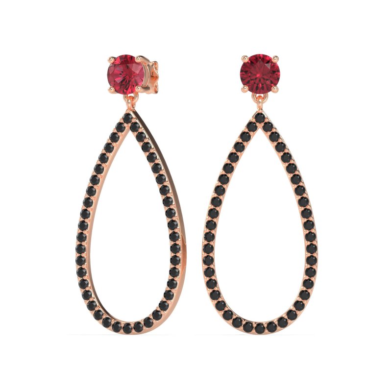 Pave Open Tear-Drop Earrings