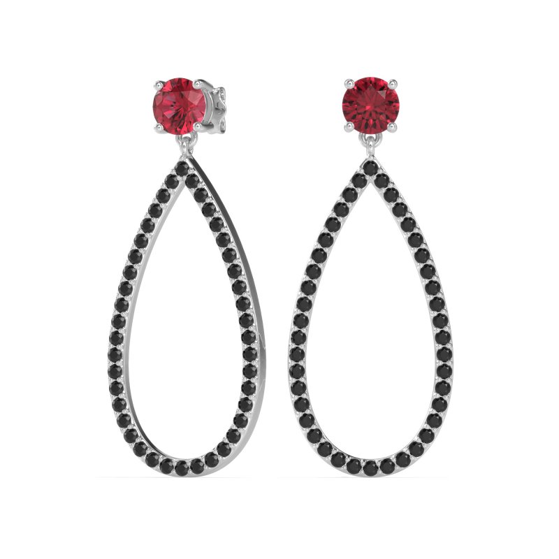 Pave Open Tear-Drop Earrings
