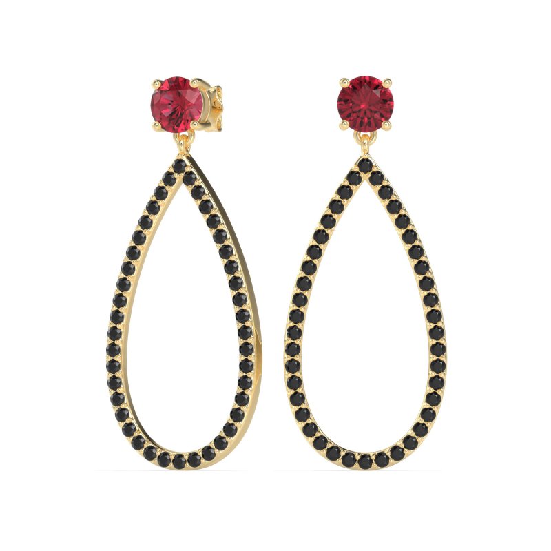 Pave Open Tear-Drop Earrings