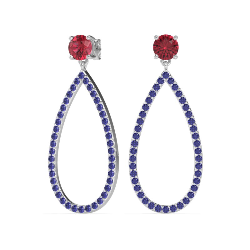 Pave Open Tear-Drop Earrings