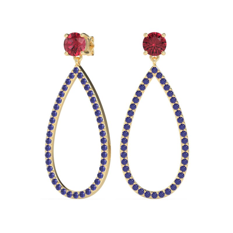 Pave Open Tear-Drop Earrings