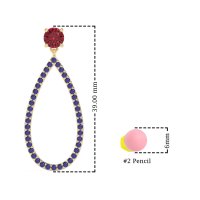 Pave Open Tear-Drop Earrings