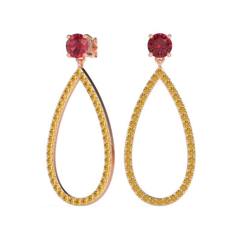 Pave Open Tear-Drop Earrings