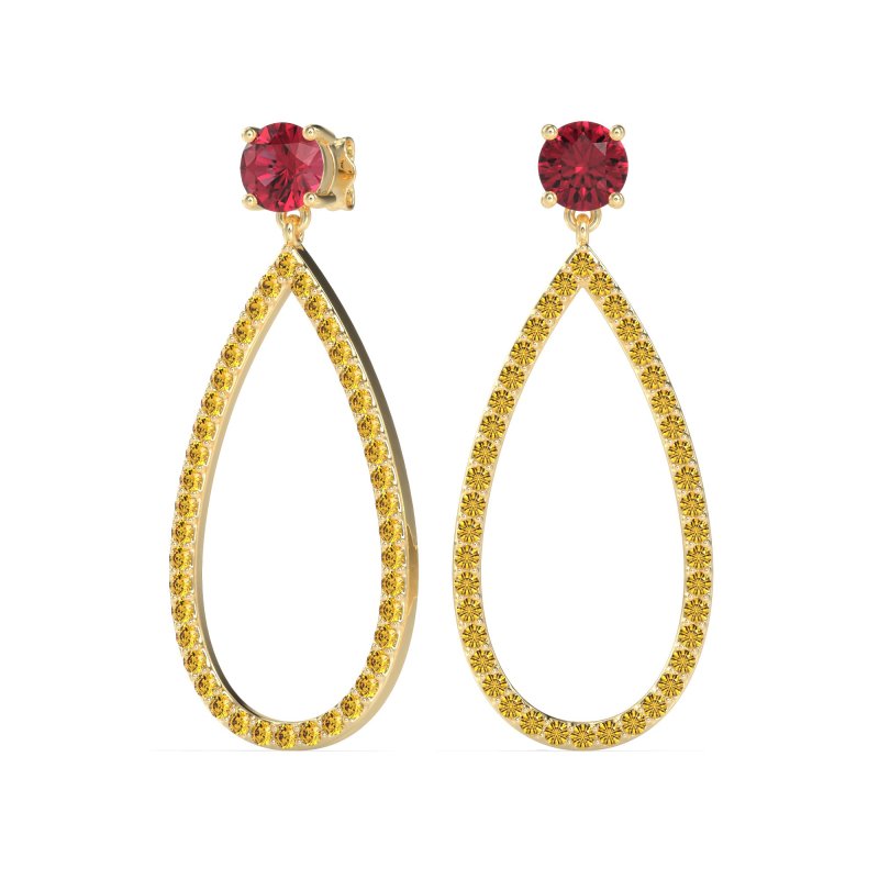 Pave Open Tear-Drop Earrings