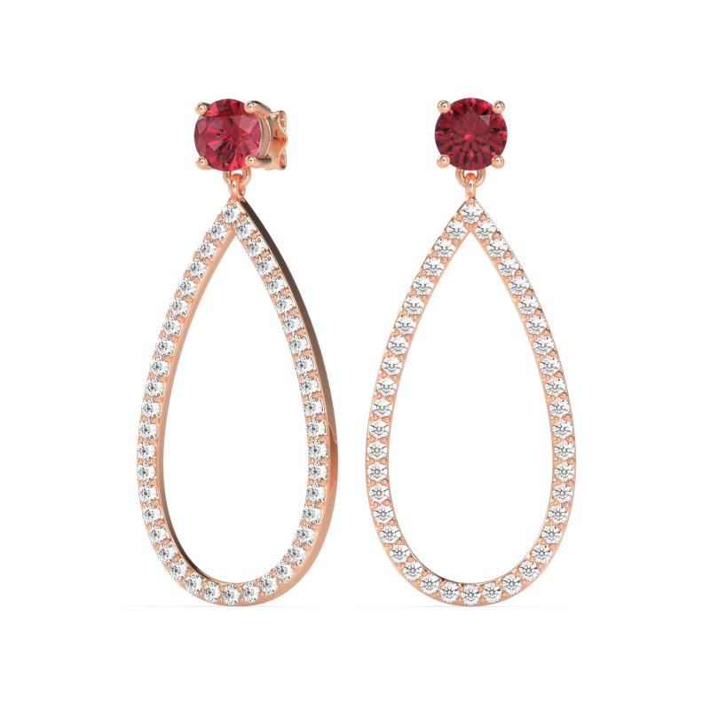 Pave Open Tear-Drop Earrings