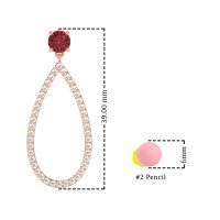 Pave Open Tear-Drop Earrings