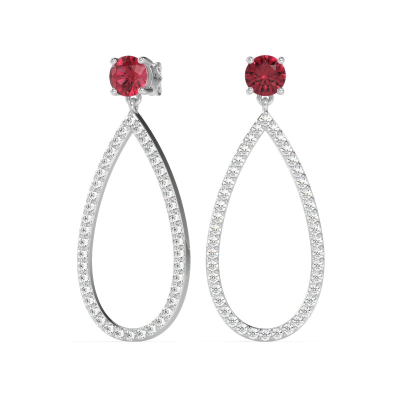 Pave Open Tear-Drop Earrings