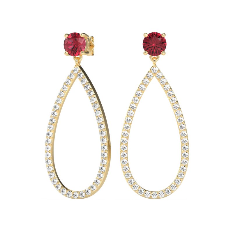 Pave Open Tear-Drop Earrings