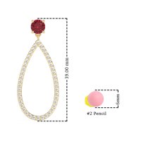 Pave Open Tear-Drop Earrings