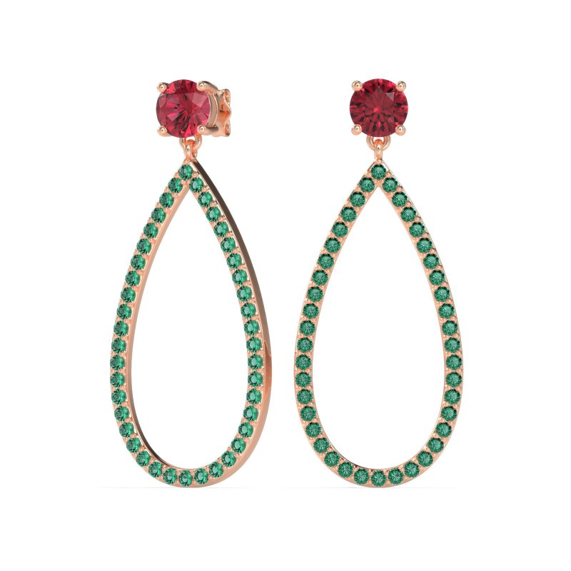 Pave Open Tear-Drop Earrings
