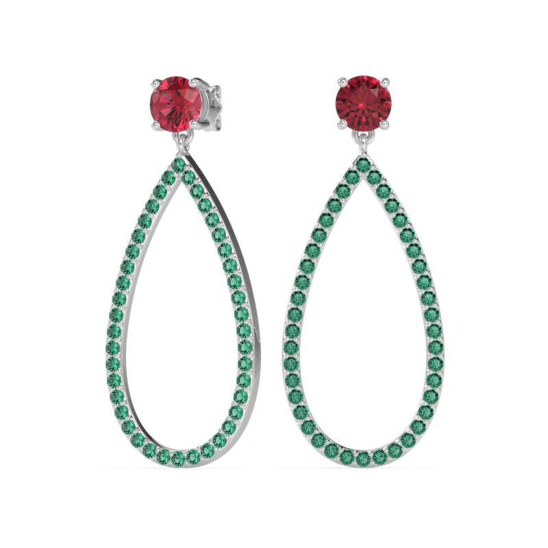 Pave Open Tear-Drop Earrings