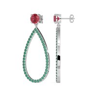 Pave Open Tear-Drop Earrings