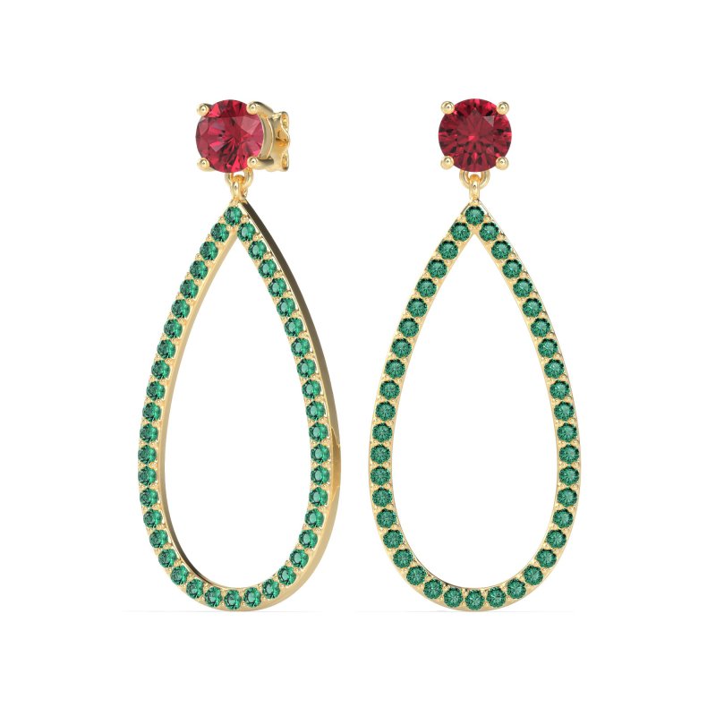 Pave Open Tear-Drop Earrings