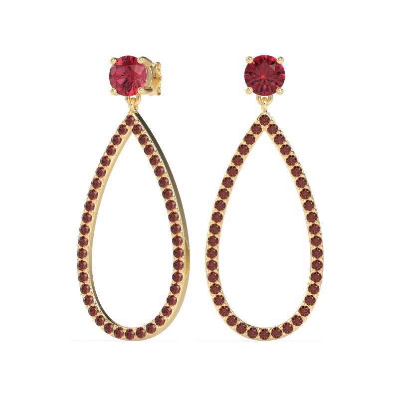 Pave Open Tear-Drop Earrings