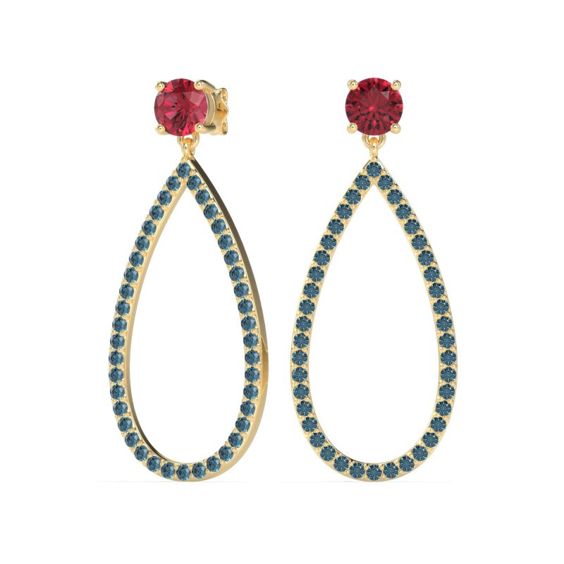 Pave Open Tear-Drop Earrings