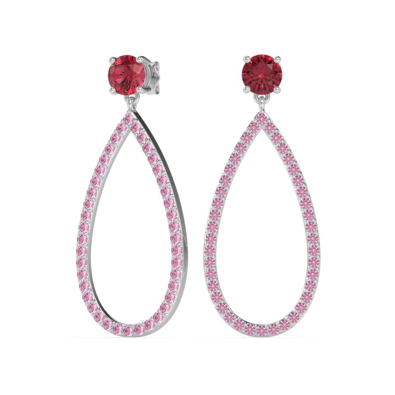 Pave Open Tear-Drop Earrings