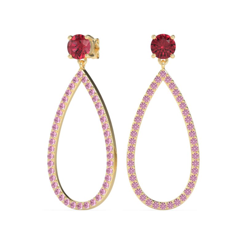 Pave Open Tear-Drop Earrings