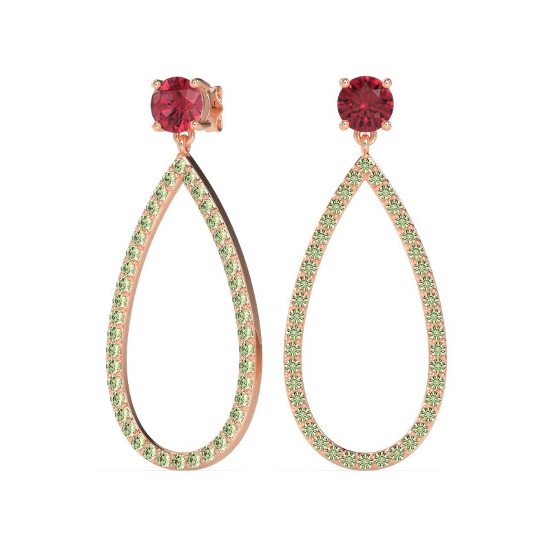 Pave Open Tear-Drop Earrings