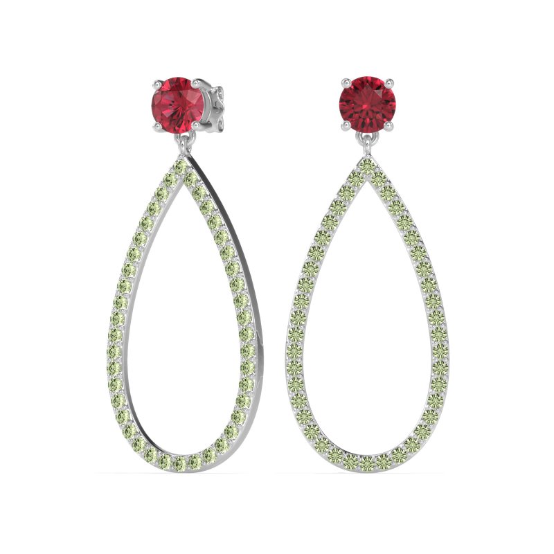Pave Open Tear-Drop Earrings