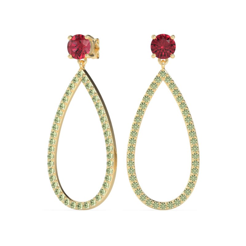 Pave Open Tear-Drop Earrings