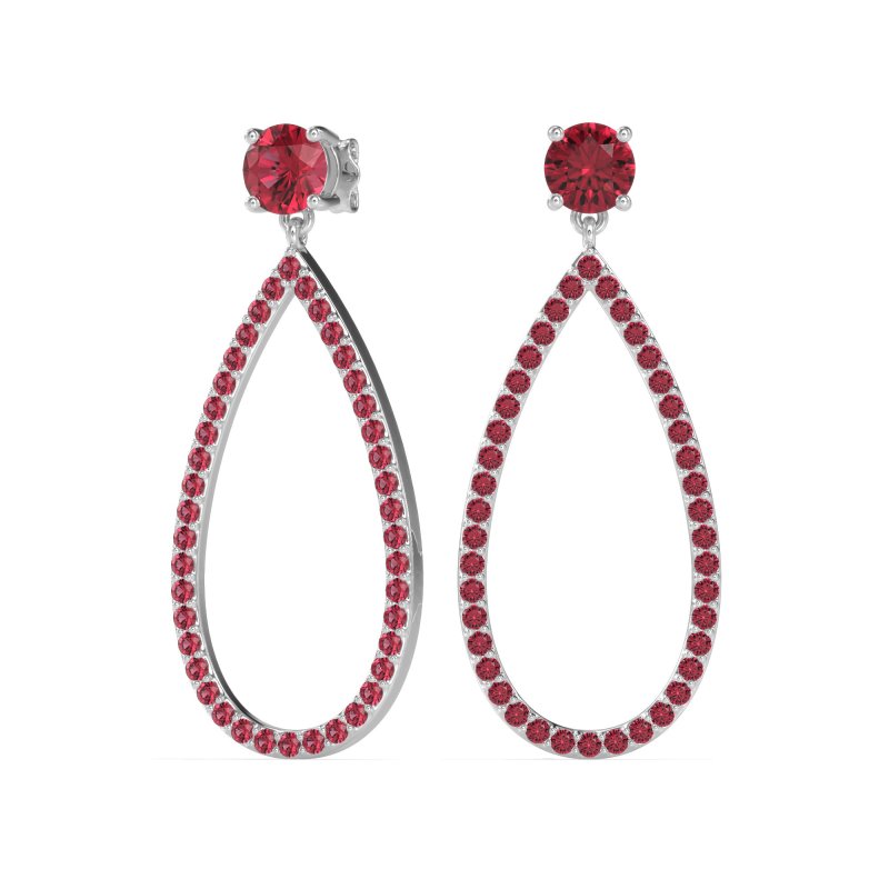 Pave Open Tear-Drop Earrings