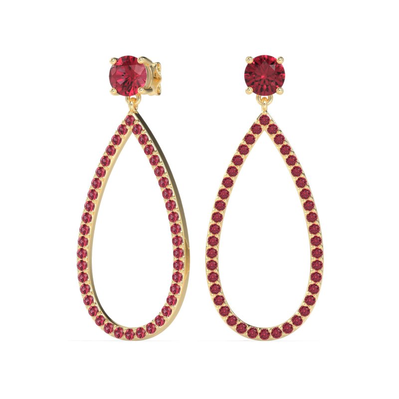 Pave Open Tear-Drop Earrings