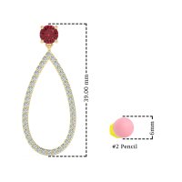 Pave Open Tear-Drop Earrings