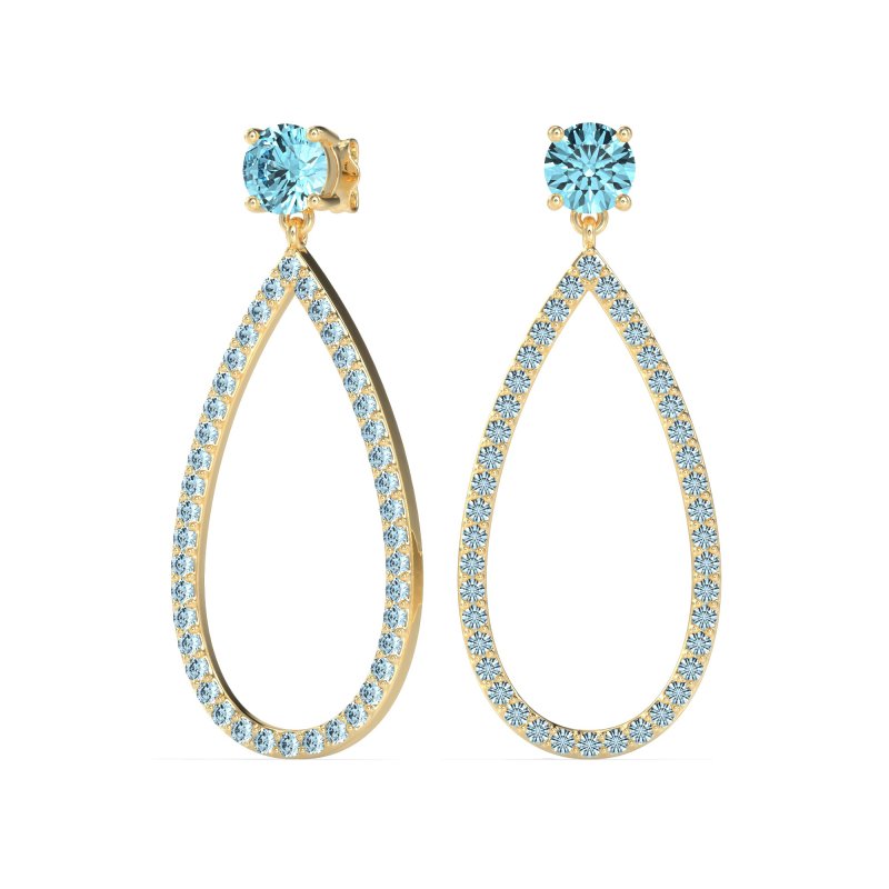 Pave Open Tear-Drop Earrings