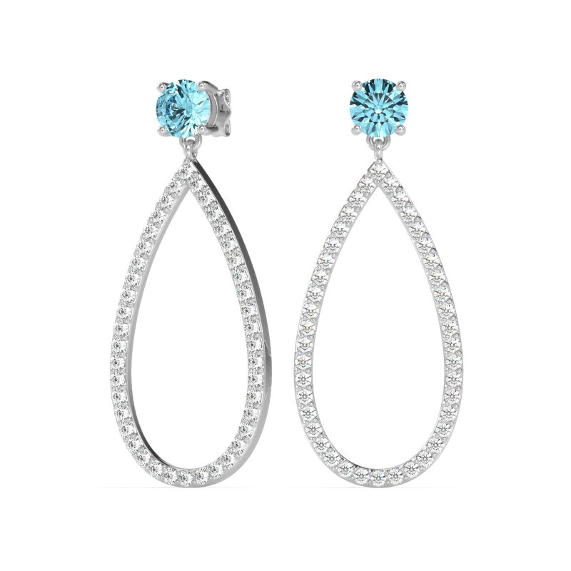 Pave Open Tear-Drop Earrings