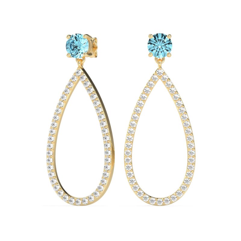Pave Open Tear-Drop Earrings