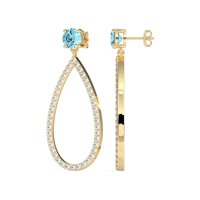 Pave Open Tear-Drop Earrings